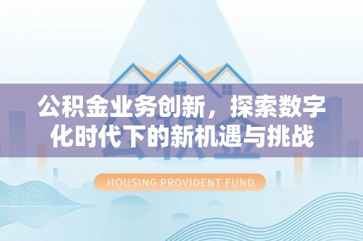 祁阳公积金业务创新，探索数字化时代下的新机遇与挑战