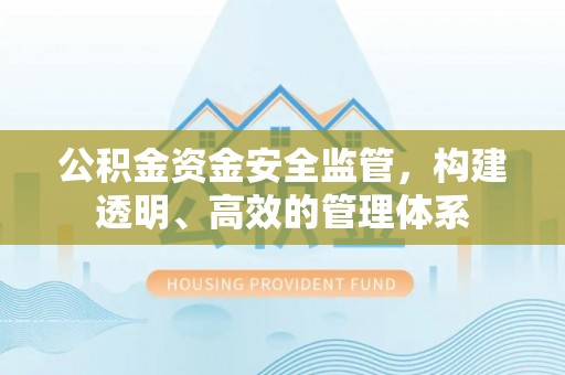 祁阳公积金资金安全监管，构建透明、高效的管理体系