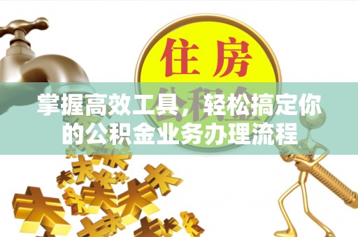 祁阳掌握高效工具，轻松搞定你的公积金业务办理流程