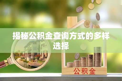 祁阳揭秘公积金查询方式的多样选择