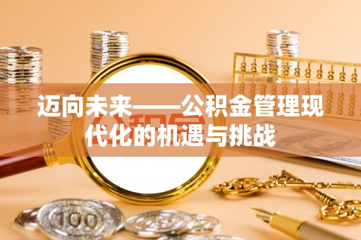 祁阳迈向未来——公积金管理现代化的机遇与挑战